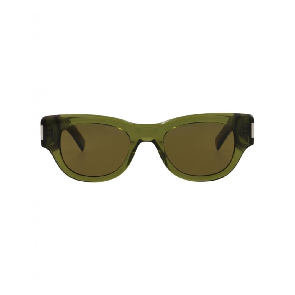 

Saint Laurent Cat Eye Frame Recycled Acetate Sunglasses Green Green Brown One Size