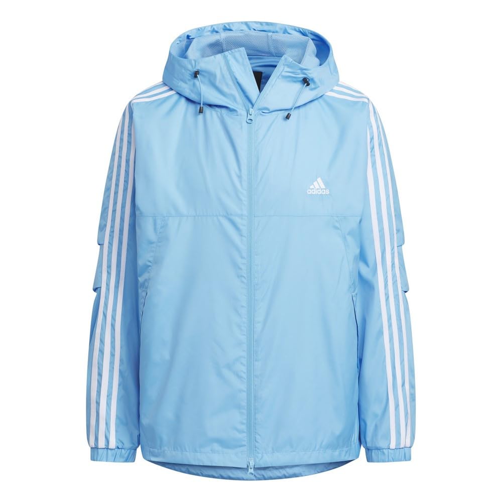 Adidas 3ST Wind Woven Size Blue Men's ESS+ Full-Zip Jacket, M,