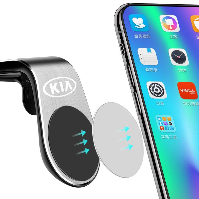 1 szt. Modny samochodowy magnetyczny uchwyt na telefon GPS w kształcie litery L, dedykowany do samochodu, emblemat dla KIA K5 K9 Sorento Ceed Sportage Carnival Stinger Forte Niro Cadenza
