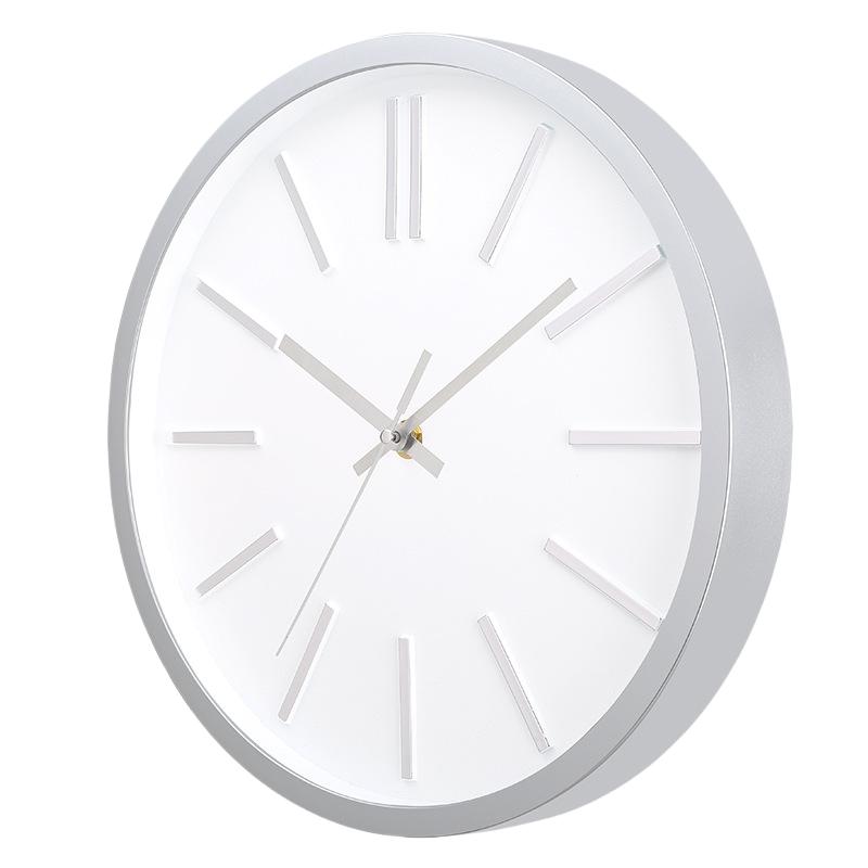 12 Inch Simple  Wall Clock Mute Does Not Tick Round Three-dimensional Wall Hanging Clock for Study Classroom Living Room School