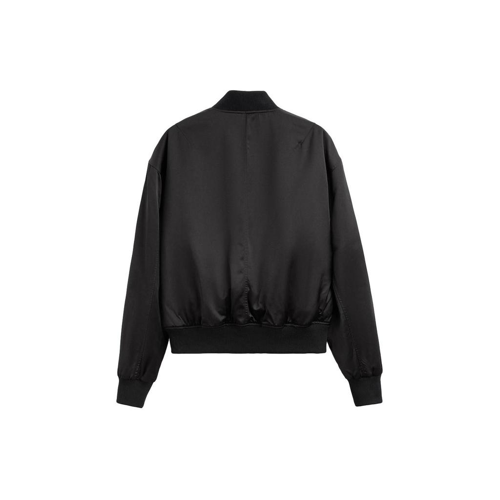 Zara Solid Color Baseball Collar Zip Long Sleeve Jacket Men Jacket Black 05070304800-33