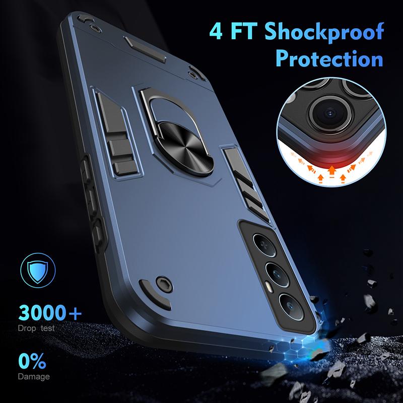 For Realme C65 C67 Shockproof Armor Metal Ring Cover For Realme C65 For Realme C67 Magnetic Car Holder Phone Case Funda