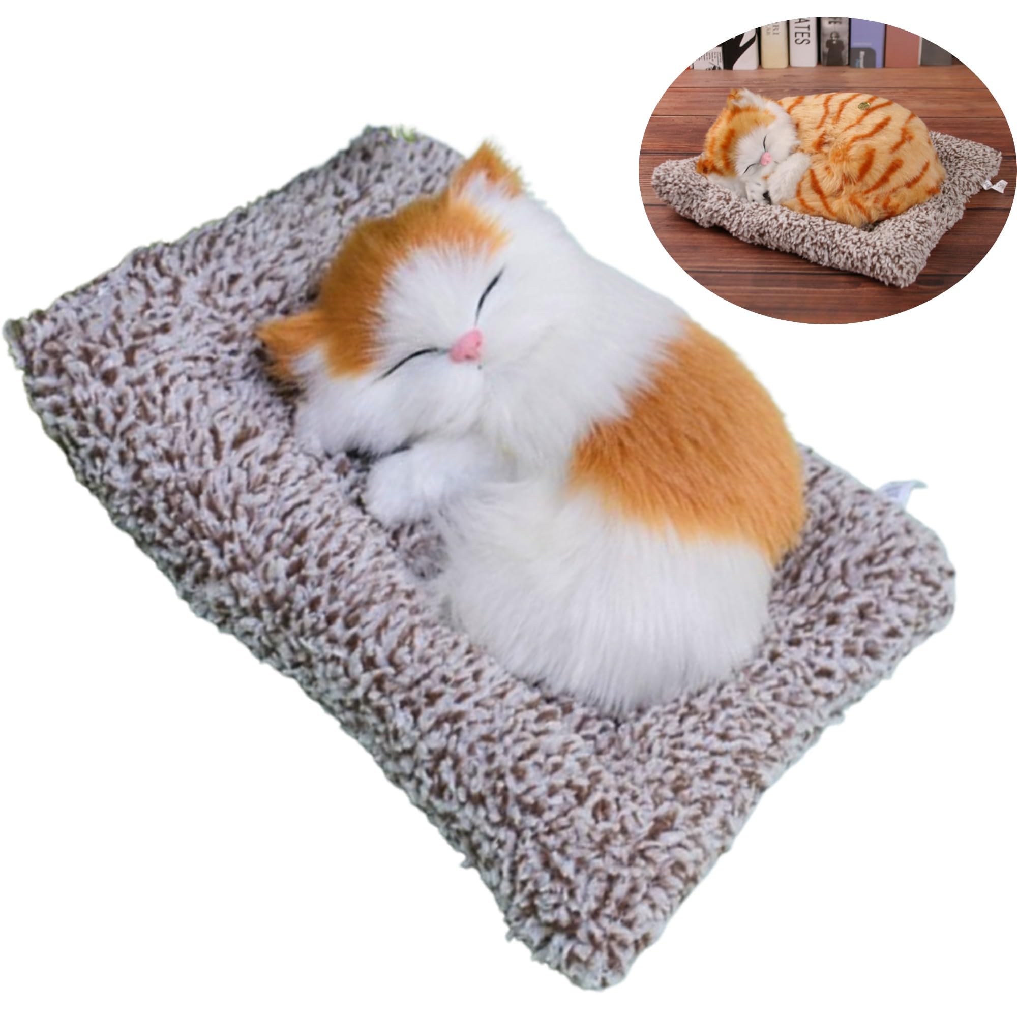 

Merrytime Cat Cute Activated Carbon Cat Plush Realistic Activated Lifelike Car Odor Brown and White Figurine, Toy, Carbon, Deodorizing, Refreshing,