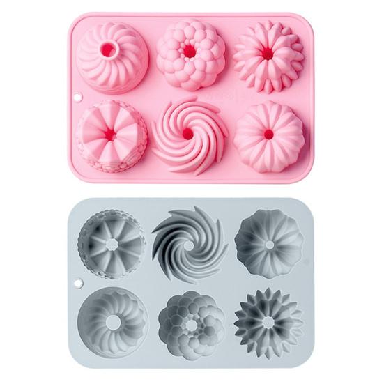 6 Löcher Backform Antihaft wiederverwendbare Lebensmittelqualität Fondant Kuchen Schokolade Dessert DIY Silikonform Küchenhelfer