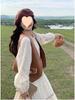 2025 Beige Women's Two-Piece Set: Retro Merlot Vest & Long Dress for Spring/Autumn Holidays