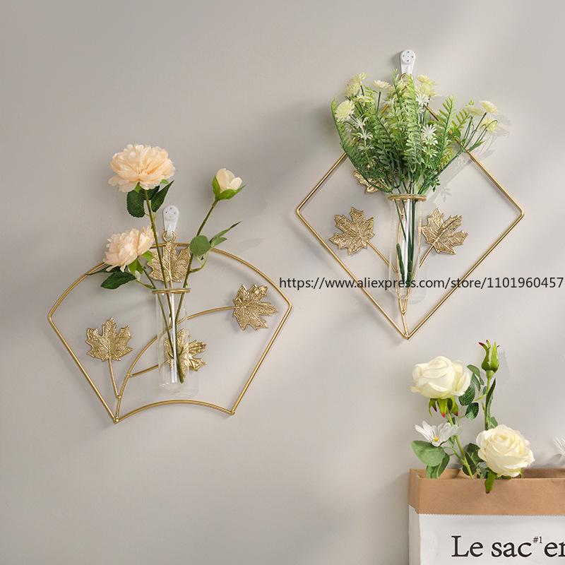 Nordische Eisenkunst Wandhänger Blumenschmuck, Kreative Wohnzimmerwanddekorationen, Bohrfreie Wandpflanzenhänge-Dekorationen