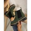 Fashion Scrub Leather Women's Inside Heightening 2025 New Autumn and Winter Platform Chelsea Booties Plus Fleece for Warmth