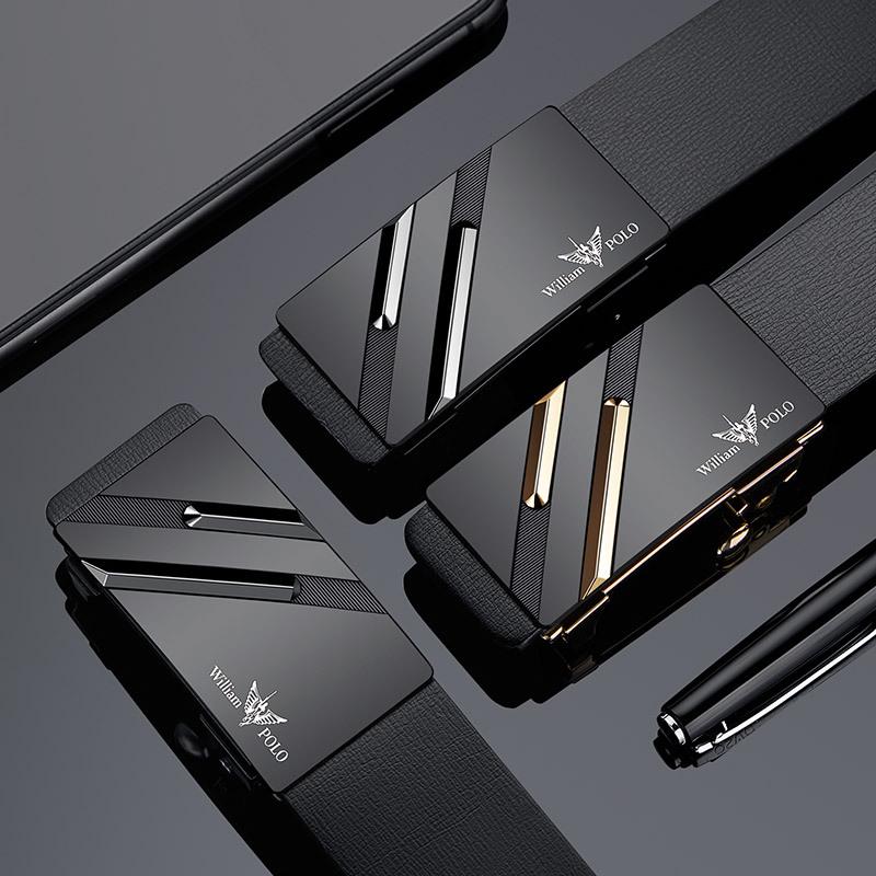 Emperor Paul Men's Genuine Leather Automatic Buckle Belt - Youth Minimalist Design