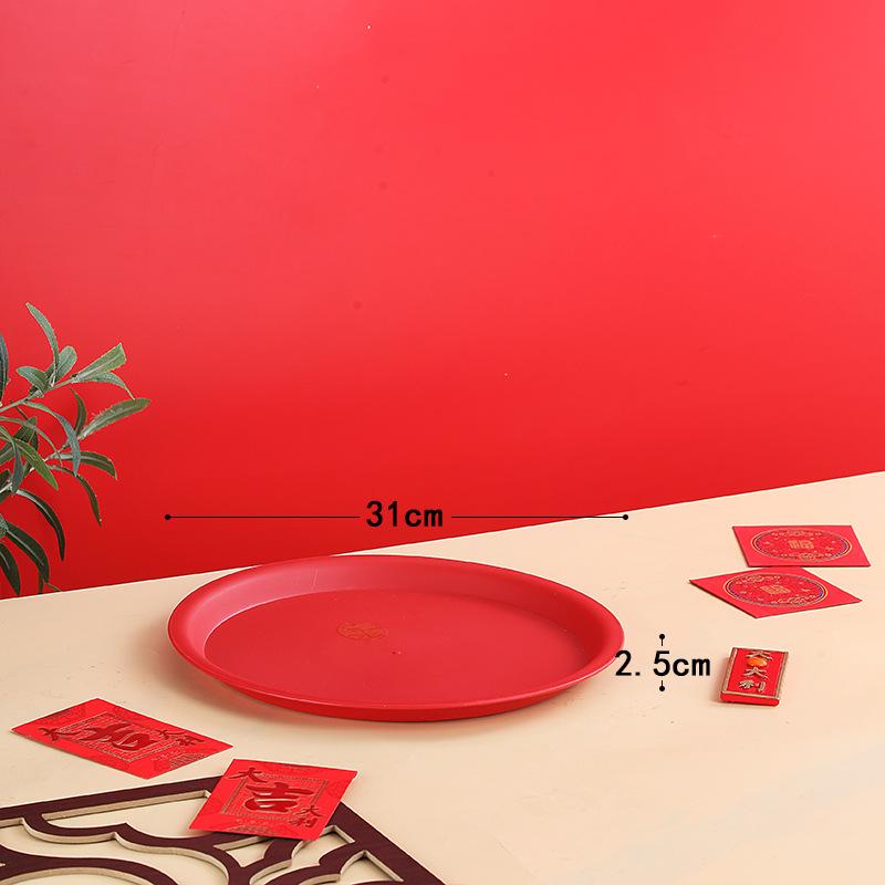 

Red Wedding Dowry Set: Large Plastic Buckets, Basin, and Plate for New Home