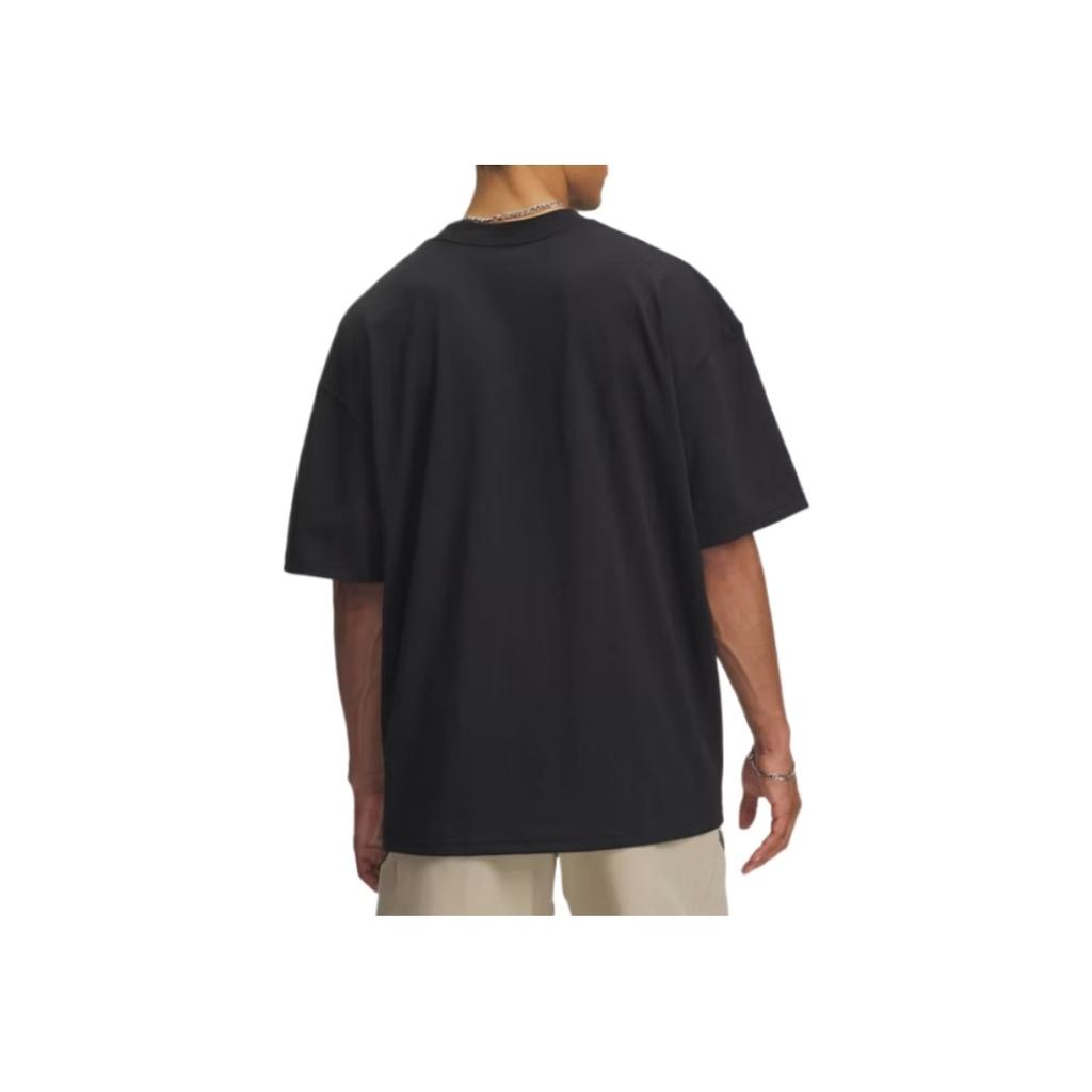 Under Armour Woven Series Label Heavyweight Fashion Versatile Trendy Simple Short Sleeve T-Shirt Men Tops 6005668-001