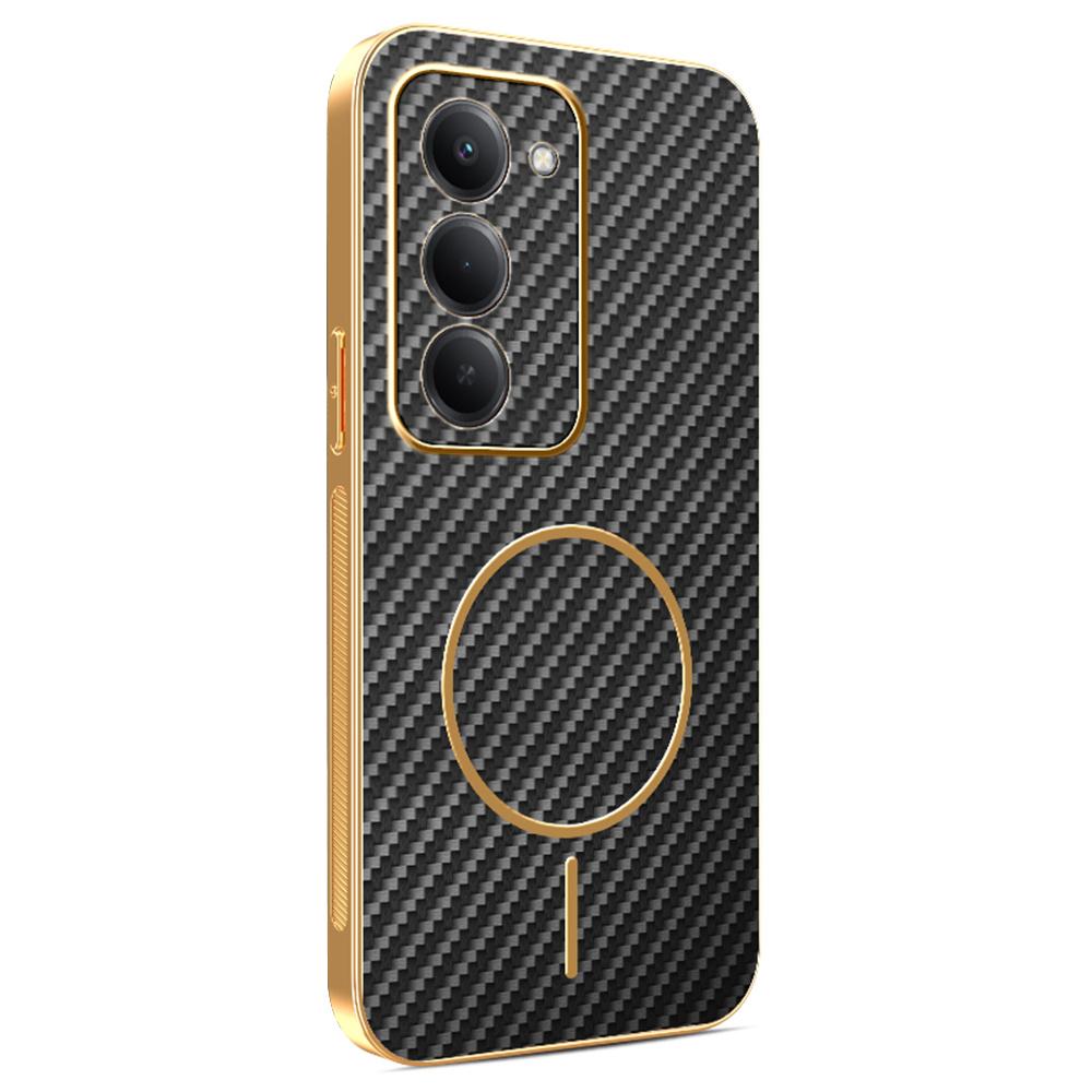 For Xiaomi Redmi 15 4G (EU) (171mm) Phone Case Carbon Fiber Textured Electroplated TPU Back Cover