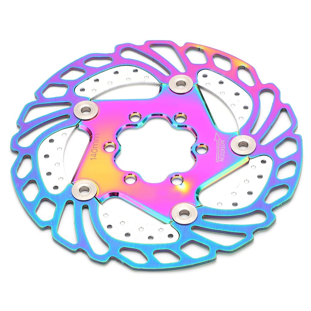 Mountain Bike Plated Cooling Disc Brake Rotor 6 Nails Cycling Accessories(140mm 5.5in )