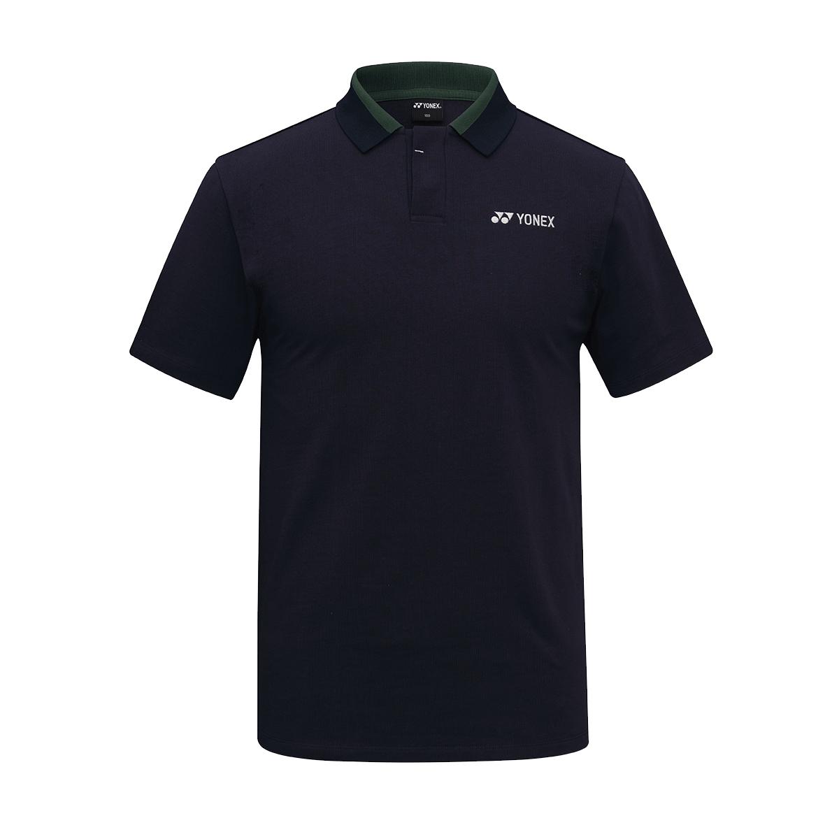 Yonex 251Ts066U Midnight Black Unisex Cotton Short Sleeve Collared T-Shirt Midnight Black/Bk085