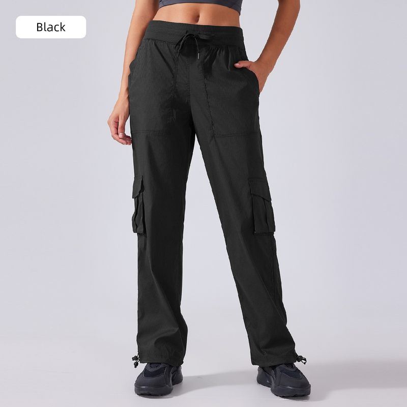 

Lu Same Style Cargo Pants Women s 2025 Summer Drawstring Jogger Pants Casual Sports Pants Quick-Dry Pants Loose Loose Pants Black L 57.50 kg-62.50 kg