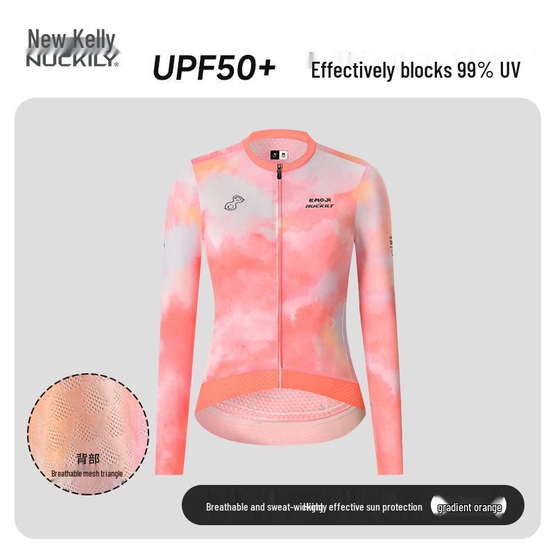 

NUCKILY Women s Autumn Quick-Dry Long Sleeve Cycling Jersey M оранжевый