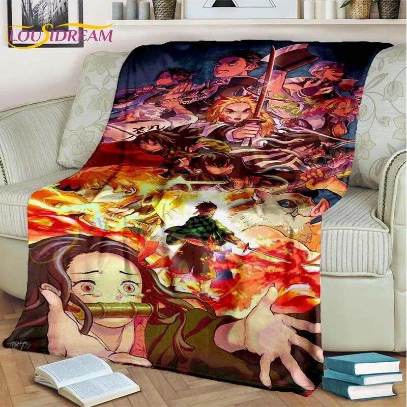 Japonské Anime Demon Slayer Deka Kreslená Deka Tomioka Giyuu Deka Potah na křeslo Deka Pohovka Přehoz přes postel Vějíř Dárek