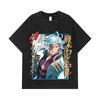 275 GSM Washed T-shirts 100% Cotton Record of Ragnarok V6 Hades Print Unisex Heavy Cotton T Shirt