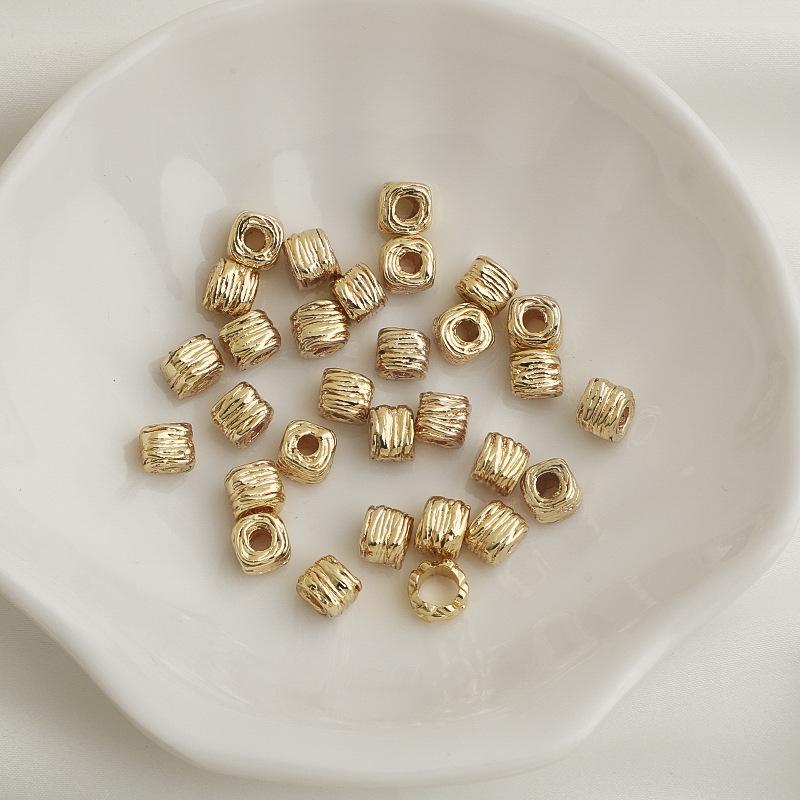 14K Gold Filled Farbechtheit Unregelmäßige Spirale Quadratische Abstandshalter Perlen Halskette DIY Material