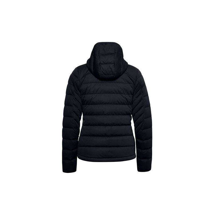 Under Armour Warm Solid Color Hooded Long Sleeve Down Jacket Women Jackets Black 1355833-001