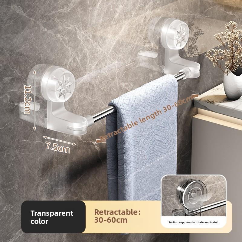

Телескопическая вешалка для полотенец на присоске для ванной комнаты без отверстий прозрачный
