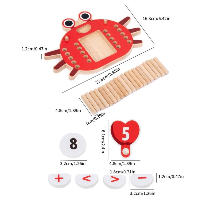 Educational Counting Set For Children Wooden Arithmetical Addition Subtraction Math Toy For Early Number Recognition Skill