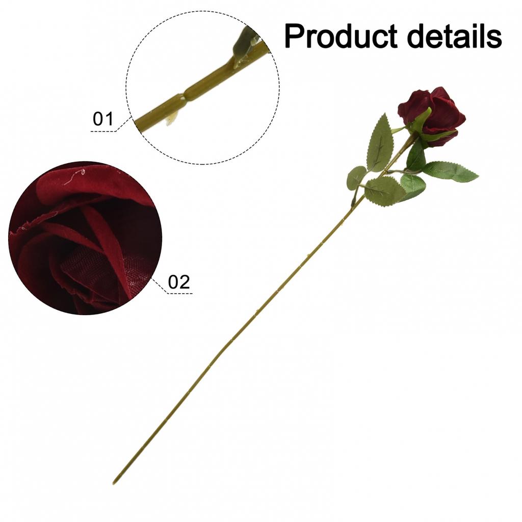 Adjustable Stems Home Decor Flower Wedding Flower Artificial Velvet Rose