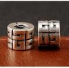 S999 Sterling Silver Woven Square and Barrel Spacer Beads - Retro Lu Lu Tong DIY Braiding Accessories