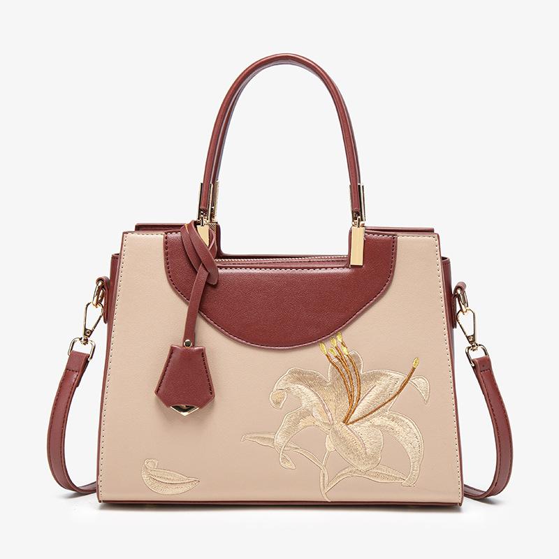 Nova Bolsa de Maternidade Bordada Chinesa, Elegante, Luxo Leve, para Meia-idade, Bolsa Feminina de Ombro Único, Tendência de Bolsa de Mão