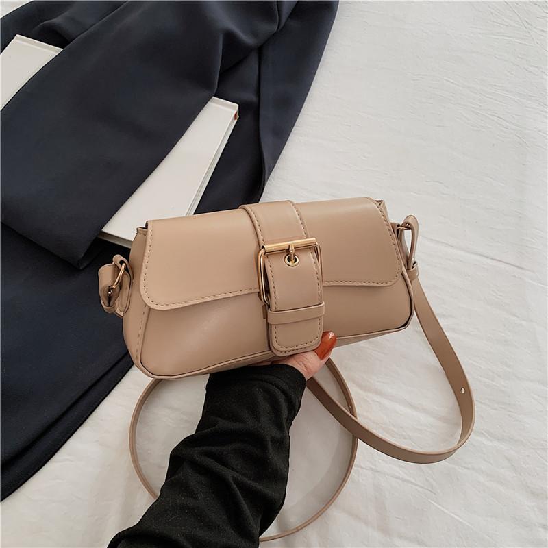 Chic Pu Leather Underarm Bag For Women In Black Beige Brown And Khaki For Daily Use хаки