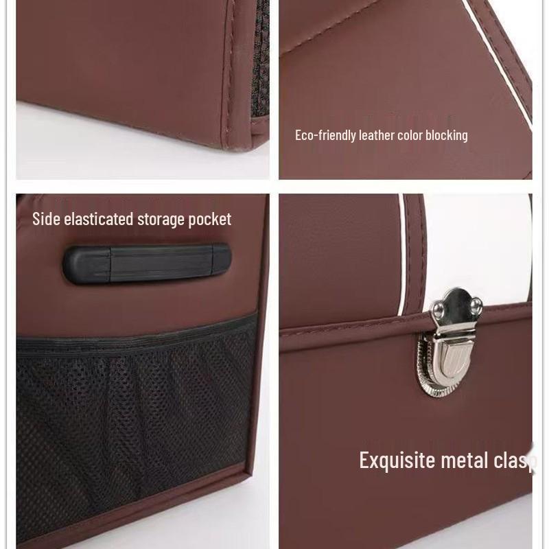 Car Trunk Multi-functional Leather Folding Organizer Box