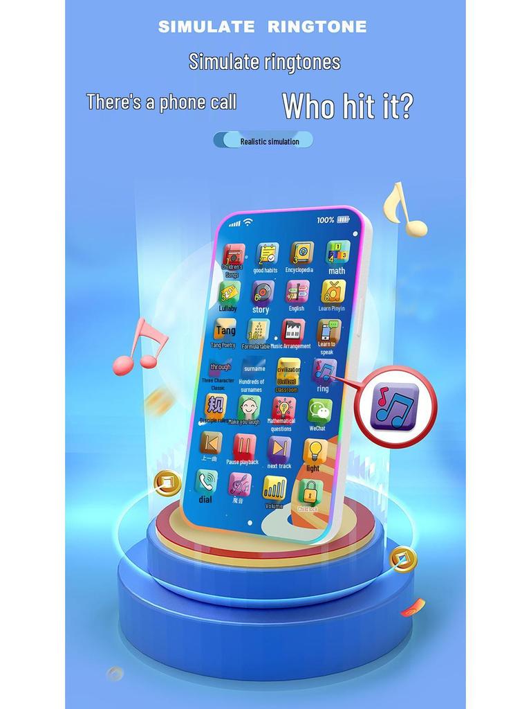 Kids' Educational Puzzle Phone: Multifunctional Learning Toy with Music and Simulation for Boys and Girls