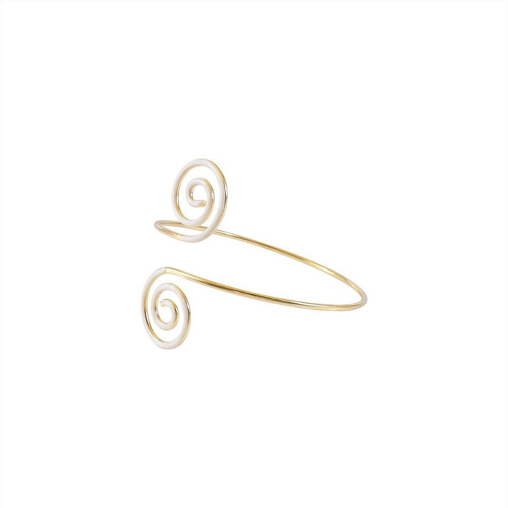 Classic Flower Glazed Enamel Bracelet Geometric Tulip Arm Ring Metal Open Starfish Shell Bangle Beach Jewelry