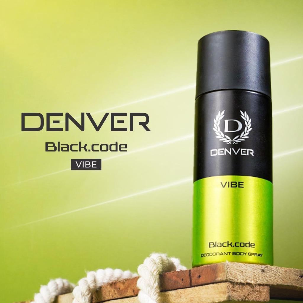 Denver Black.Code Vibe Deo Körperspray 150 ml Jeweils (2er-Pack)