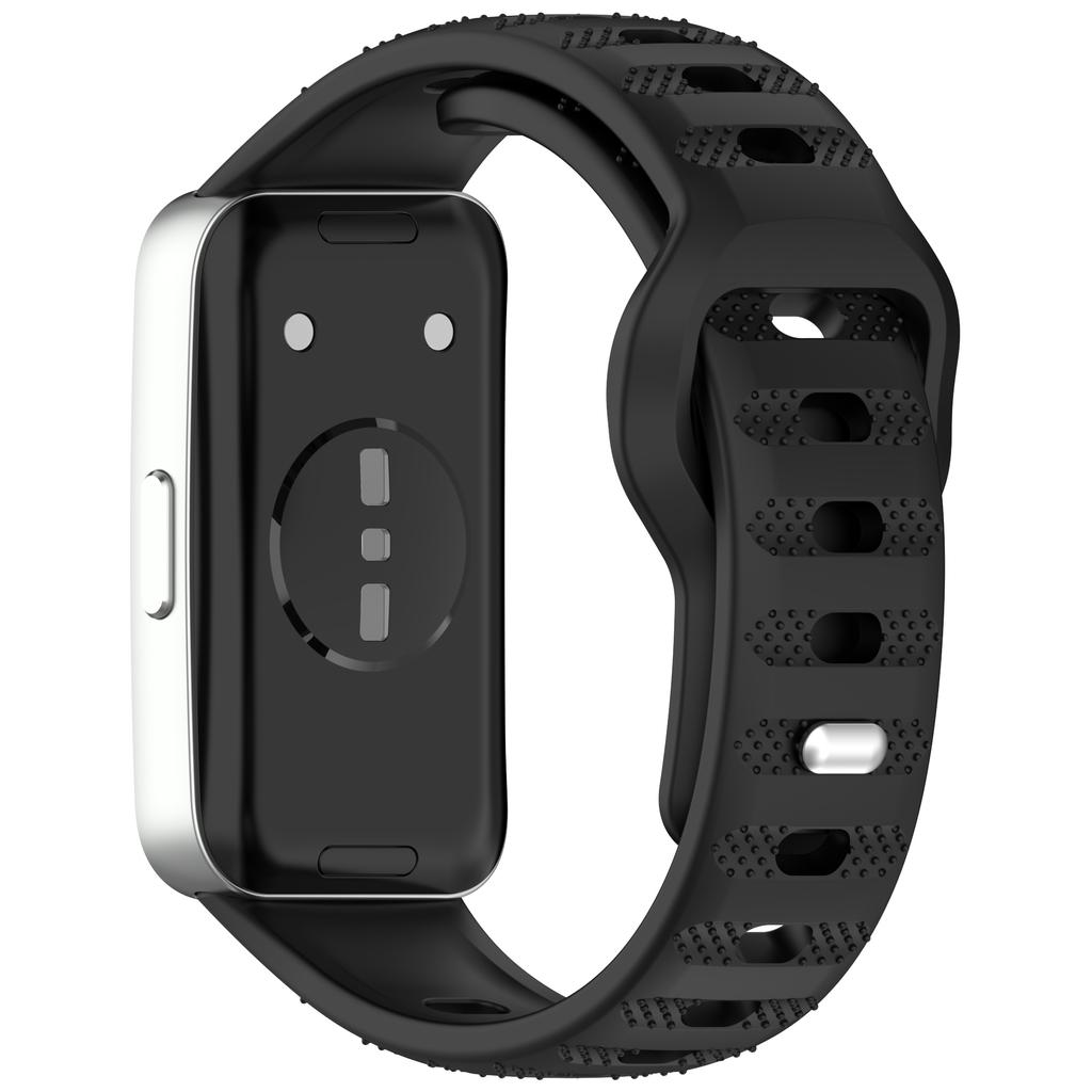 Silicone Watch Band for Huawei Band 10/10 NFC/9/9 NFC/8/8 NFC Dot Texture Reverse Buckle Wrist Strap