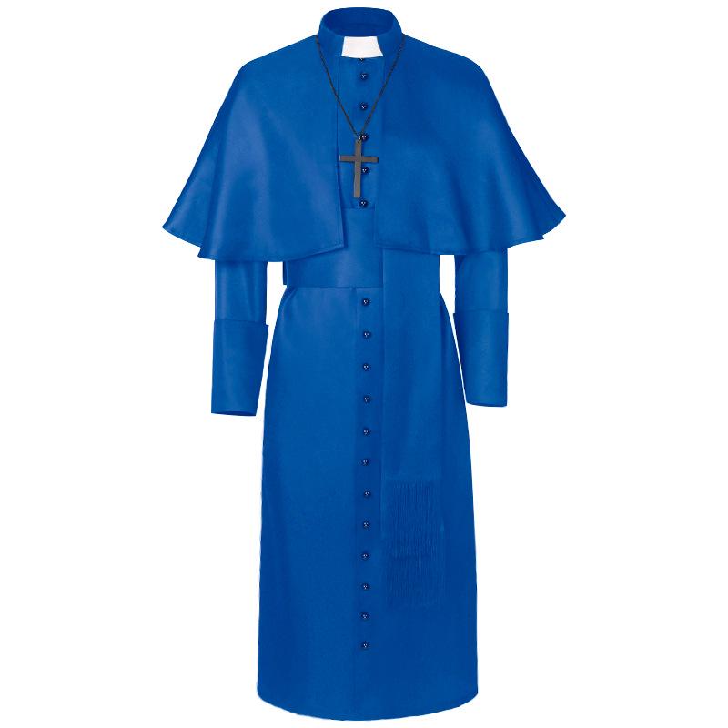 Medieval Priest Costume: Solid Color Clergy Robe & Cloak for Halloween & Christmas