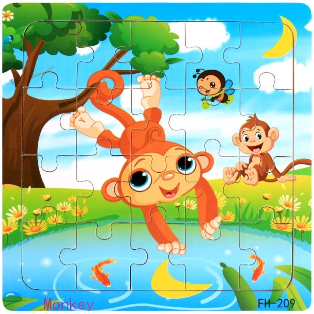 New 20 Pieces Montessori 3d Puzzle Cartoon Animal Vehicle Early Childhood Learning Puzzle Toys Puzzle Wood Puzzle Game