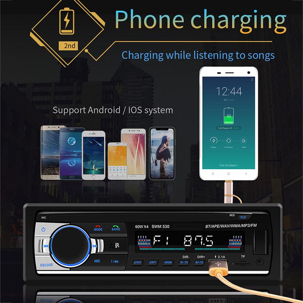 Bluetooth Car Audio Stereo 60WX4 Car Radio 12V In-dash 1 Din FM Aux Input Receiver USB MP3 MMC WMA Car Radio Mp3 Player