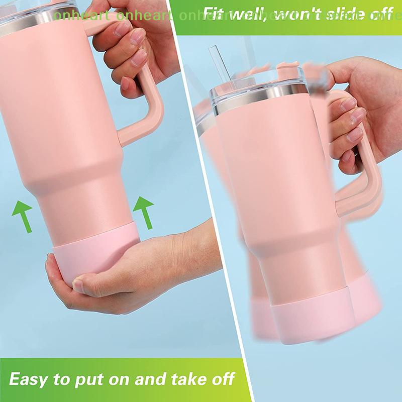 [C]1PCS 7.5cmx4.5cm Candy Color Silicone Candy Color Cup Protective Sleeve Cushion For 40oz Tumbler With Handle & 20oz 30oz