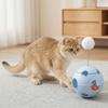 Spring Cat Teasing Ball Automatic Rotation with Feather Rotating Tumbler with Bells Plush Ball Cat Interactive Toy Exercise