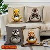 2D Cute Bow-Tied Duck Pillow Covers For Home Pattern Cushion Cover Suitable For Sofa Bedroom Car Pillow Cover