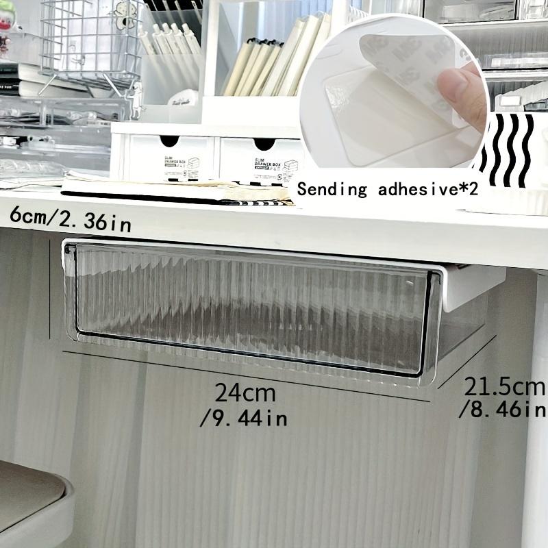 Under-Desk Drawer Organizer - Lightweight PET Storage Box for Office and Student Desks, Wall-Mounted Design