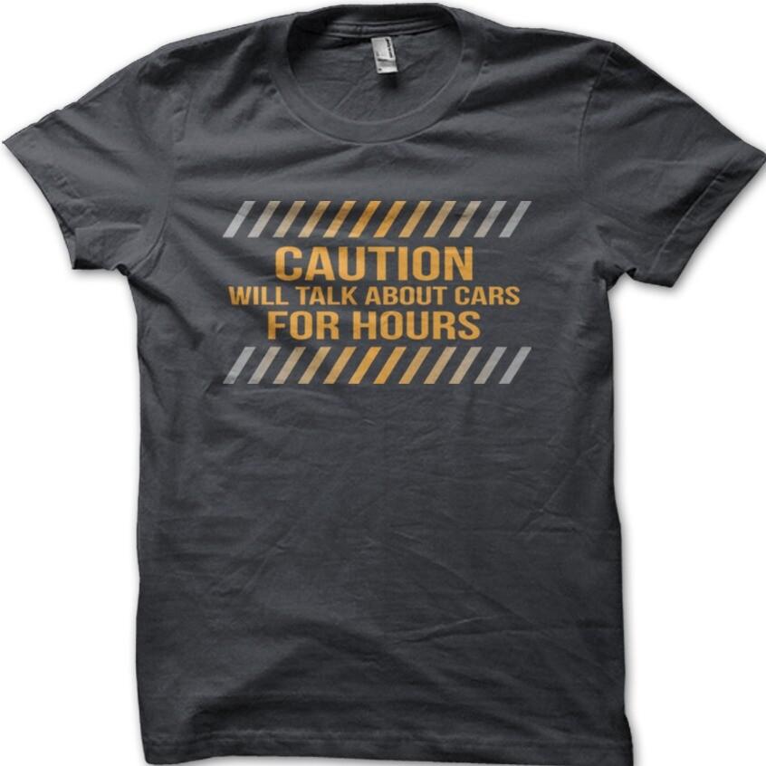 PETROLHEAD Caution will talk CARS for hours funny printed cotton t-shirt 09060 S разноцветный