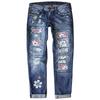 Womens Slim Fit Printed Denim Jeans Straight Leg Casual Daily Wear