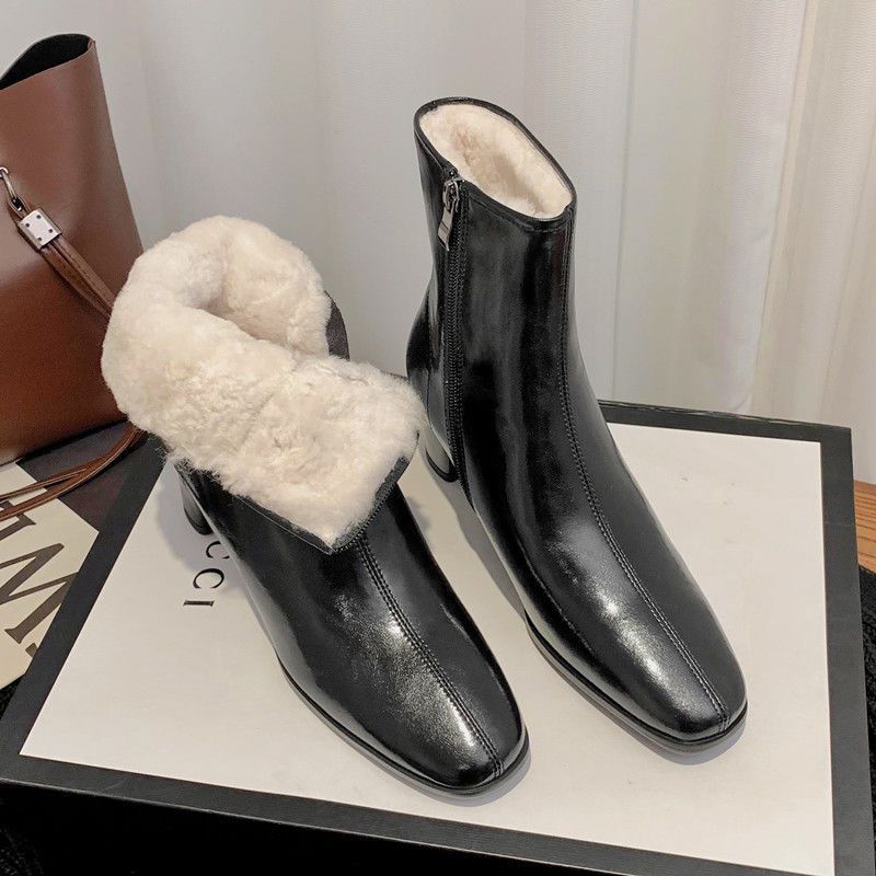 

Женские утепленные зимние теплые меховые сноубутсы больших размеров, водонепроницаемые ботильоны, нескользящие спортивные хлопковые ботинки для пеших прогулок и альпинизма, ботинки Мартин 40