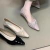 Premium Version of French Beautiful Pointed Head Shallow Mouth Single Shoes Women's 2025 New Models with Skirts To Increase the Height In the Evening