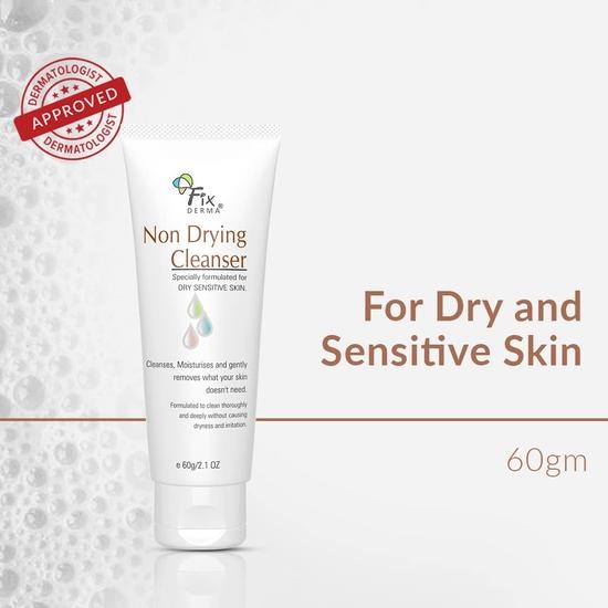Fixderma Non Drying Cleanser, Soap-free & pH Balanced Cleanser, Pore-Refining, Dermatologist Tested& Non-irritating Skin Cleanser - 60g