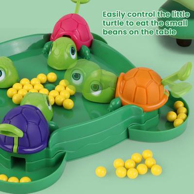 Hungry Turtle Board Game with Chessboard Beads 4 Players Interactive Turtle Eating Beads Family Night Party Game Toddlers Boys Girls Educational Toy