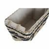 Corbeille - Lot de paniers africains - Bois et polyester - Gris - 38 x 26 x 24 cm