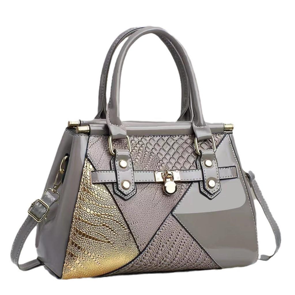 Stylish New Trendy Color Block Large Capacity Pu Bucket Bag For Everyday Use