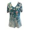 Chic Floral V-Neck Tee - Women's Breathable Short Sleeve Shirt for Spring/Summer Comfort T Shirts